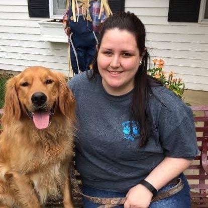 Alex V, Veterinary Technician, with "Buster" 